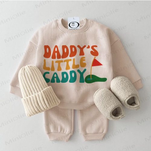 DADDY'S LITTLE CADDY Baby Sweatshirt 2-piece Beige Set
