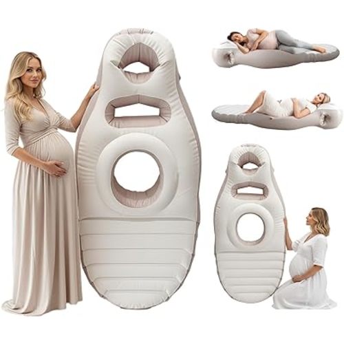 Inflatable Pregnancy Pillow, New Upgraded Belly Mattress Float with Abdominal Hole Full Body Inflatable Bed for Pregnant Women, The Pregnancy Pillow for Sleeping Prone - Relieve Physical Pain