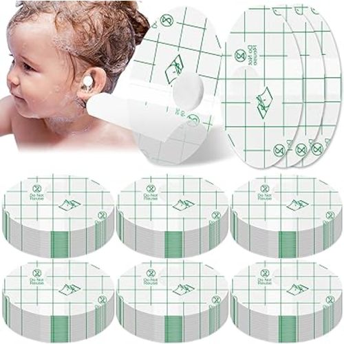 300 Pcs Baby Ear Covers for Bath Waterproof Sticker,Green