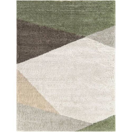 Balta Rugs 5'3"x7' Les Geometric Medium Plush Shag Area Rug Cream