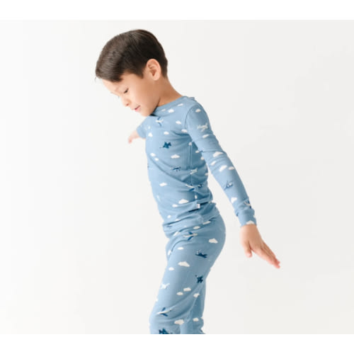 Take Flight Blue Small Ribbed Two-Piece Set