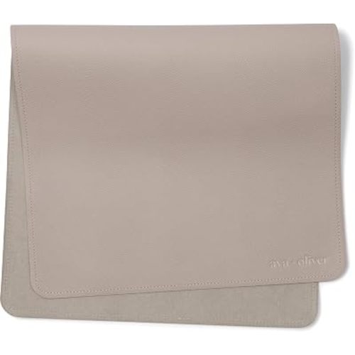 Vegan Leather Baby Changing Mat 16x30in, Wipeable, Foldable, Grey