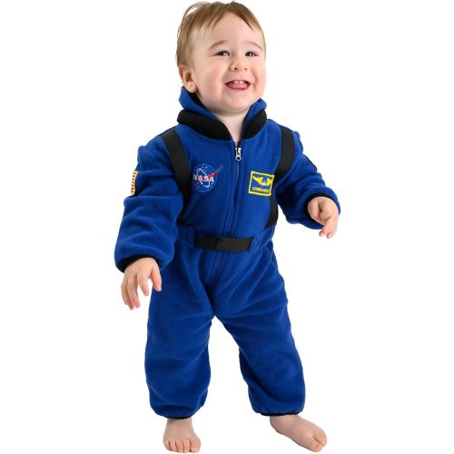 Astronaut Fleece Bodysuit - Baby & Toddler Kids Fleece Bunting with Full Zipper – Hooded One Piece NASA Jumpsuit