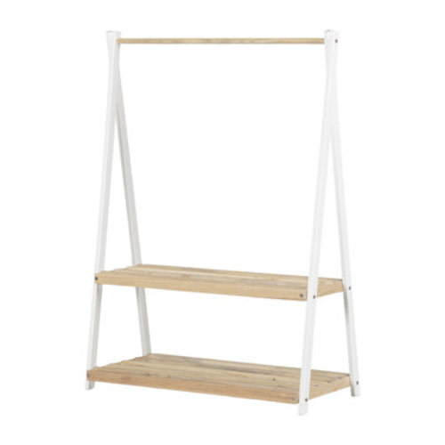 Gracie Oaks Baby Clothes Rack With Storage Box & Adjustable Hanging Rod for Toddler Pets Doll | Wayfair