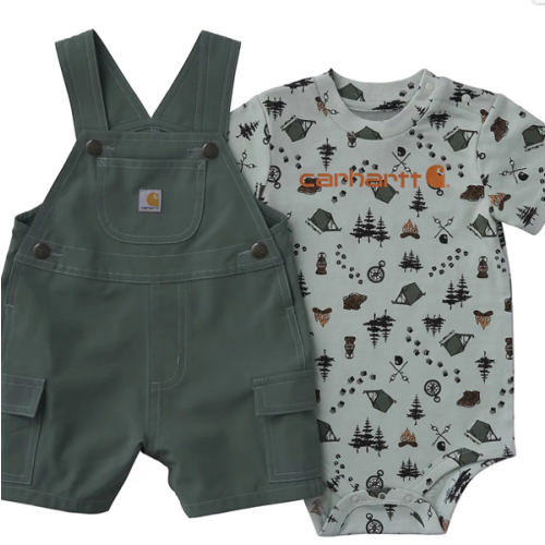 Boys' 2-Piece Short Sleeve Bodysuit & Cargo Pocket Shortall Set (Baby) | T-Shirts Under $35 | Carhartt