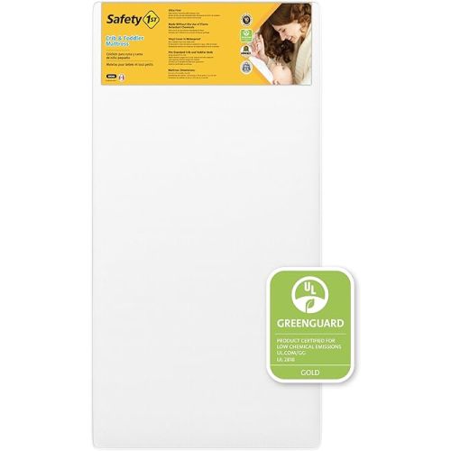 Safety 1st Heavenly Dreams Baby Crib & Toddler Bed Mattress, Waterproof Cover, Firm, Fits Standard Size Cribs & Toddler Beds, White