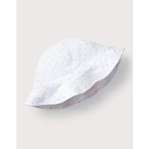 Organic Crinkle Cotton Stripes & Star Reversible Hat (0–24mths) | View All Baby | The White Company US