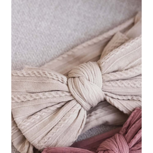 Large Soft Cable Knit Bow