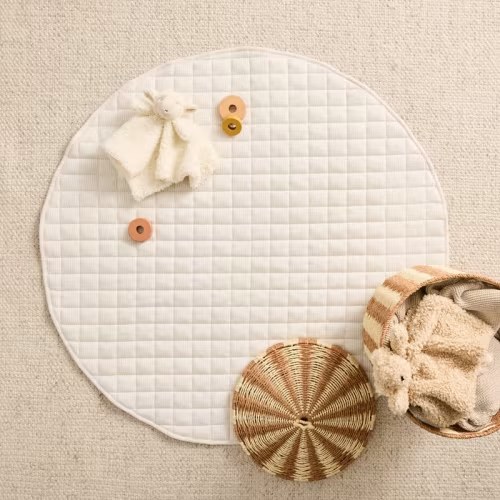 Adairs Kids - Organic Cotton Natural Stripe Jersey Baby Play Mat | Adairs