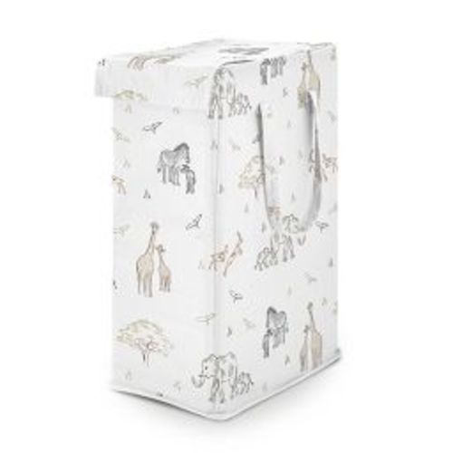Sweet Jojo Designs Boy, Girl, Unisex/Gender Neutral Foldable Laundry Hamper with Handles Serengeti Animals Multicolor