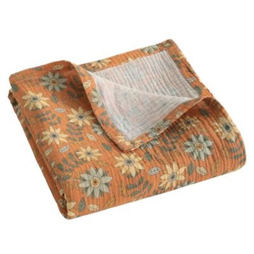 2-Layer Muslin Cotton Toddler Blanket, Breathable & Soft Lightweight Spring Blanket for Crib & Stroller - NTBAY