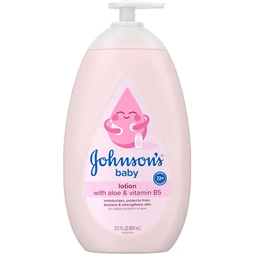 Johnson's Baby Lotion with Coconut Oil, Aloe Vera & Vitamin B5, 72 HR Hydration, Skin Moisturizer, Hypoallergenic, Safe for Newborn, Protects From Dryness & Strengthens Skin, 27.1 fl. oz