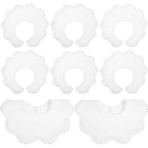 JenPen White Bibs for Baby Girl Bandana Muslin 360 Bibs Baby Bandana Drool for Girl Set for Teething Toddler