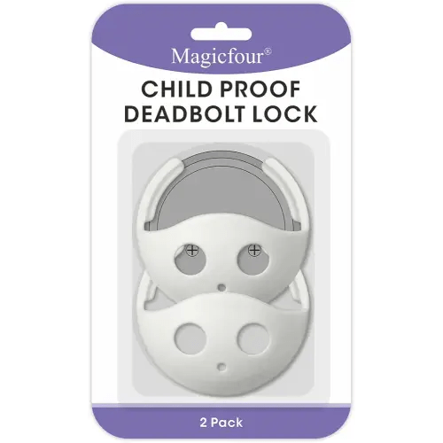 Magicfour Child Proof Deadbolt Lock, 2 Pack Door Safety Deadbolt Lock for Kids, Universal Size Deadbolt Child Safety Lock Cover Fits Most Deadbolt