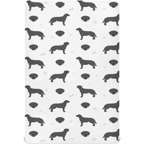 Fitted Crib Sheets Labrador Retriever Dogs Stretchy Portable Playard Sheets for Baby Toddler, Breathable Soft Mini Crib Mattress 52 x 28 in for Boys and Girls