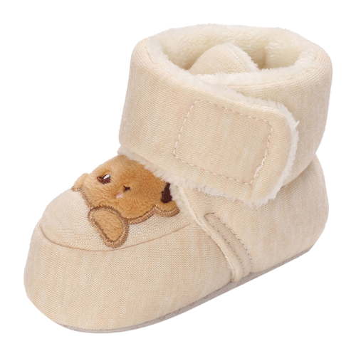 Povozer Fleece Cozy Booties for Babies and Toddlers(Brown,0-6 Months)