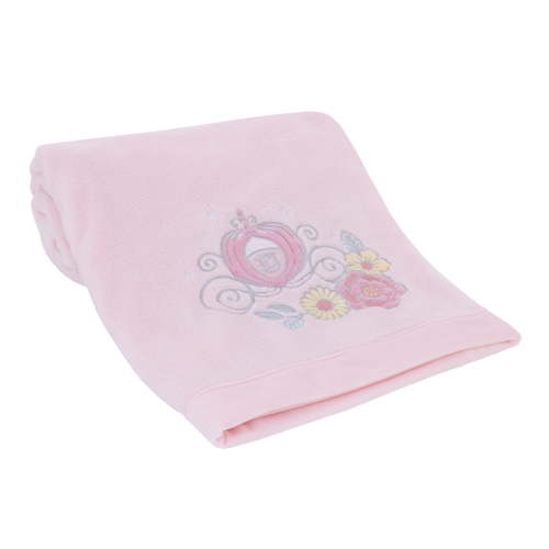 Disney Sweet Princess Pink Plush Appliqued Baby Blanket