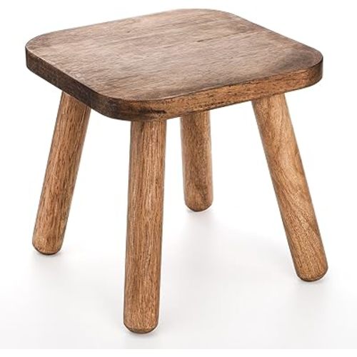 Youeon 9 Inch Small Wooden Step Stool, Non-Slip One Step Stool for Adults, Holds up to 300 Lbs, Portable & Sturdy, Footstool for Bedroom, Bathroom, Kitchen, Easy to Assemble