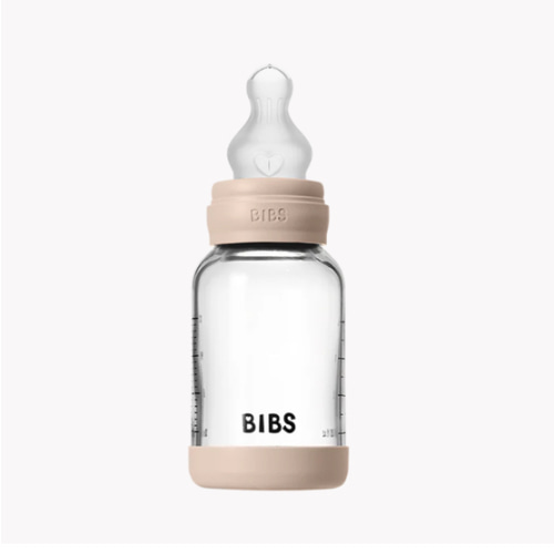 BIBS Baby Glass Bottle Set 4oz Silicone - Blush | Easy Feeding – Bibsworld store US