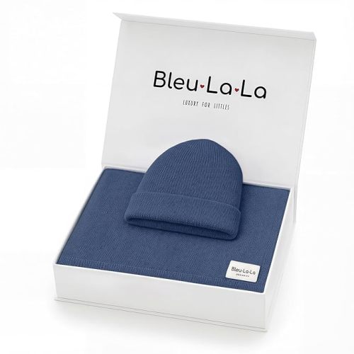 Baby Gift Set - Organic Cotton Newborn Blanket Essentials, Thoughtful Baby Shower & New Baby Gift for Boys & Girls (Luxe - Sky Blue)
