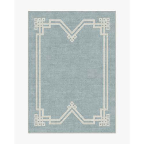 Chrysler Border Chambray Blue Rug by The Hiltons | Ruggable US