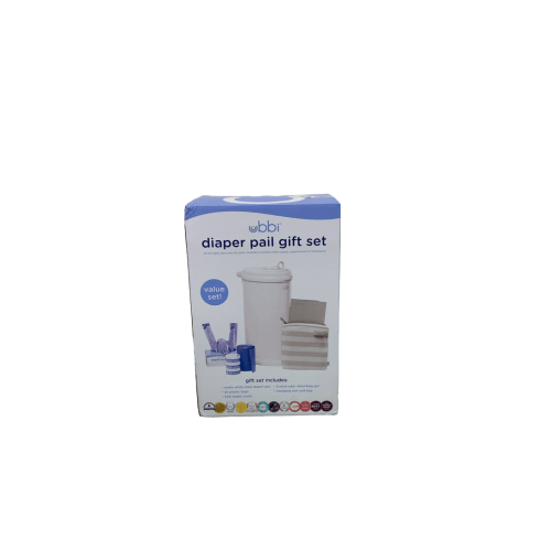 Ubbi Diaper Pail Value Gift Set, Matte White