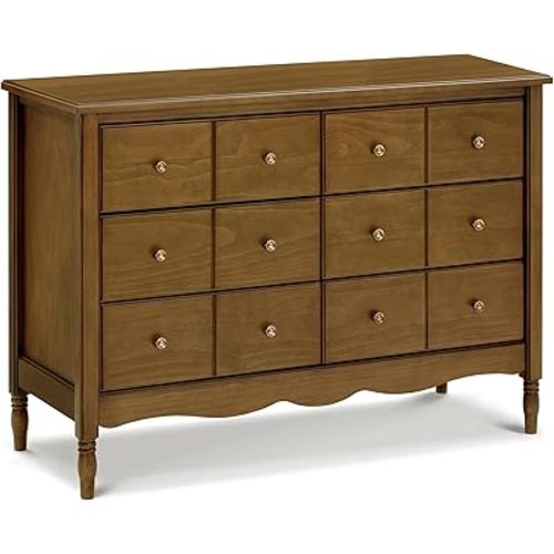 Namesake Liberty 6-Drawer Dresser in Natural Walnut, Fully Assembled, Greenguard Gold Certified, Smooth Glide, Adult and Child Nursery Dresser, Vintage/Apothecary Design