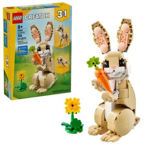 LEGO Creator 3 in 1 Cute Bunny Building Toy with 3 Build Options, Bunny, Seal or Llama 31162
