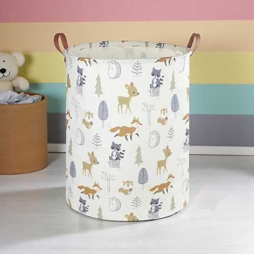 Kids Laundry Basket, Animal Print Storage Bin, Foldable Toy Organizer, Large Nursery Hamper, Cute Clothes Holder