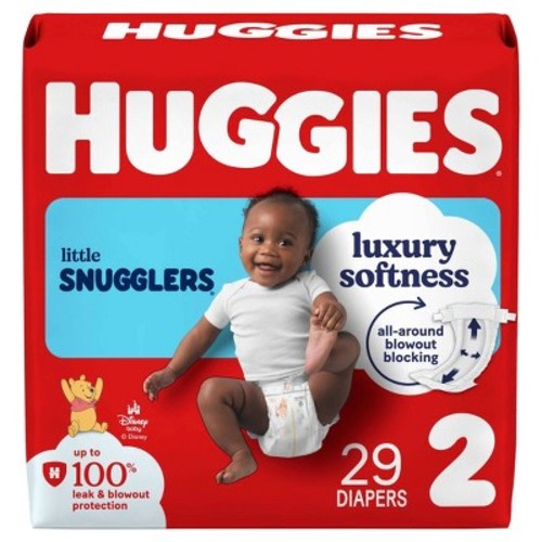 Huggies Little Snugglers Diapers - Size 2 - 29ct: 12 to 18 lbs, Wetness Indicator, All-Night Protection Zone