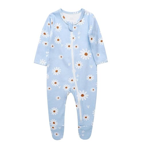 O2 BABY Baby Boys Girls Organic Cotton Zip-Front Sleeper Pajamas, Footed Sleep 'n Play