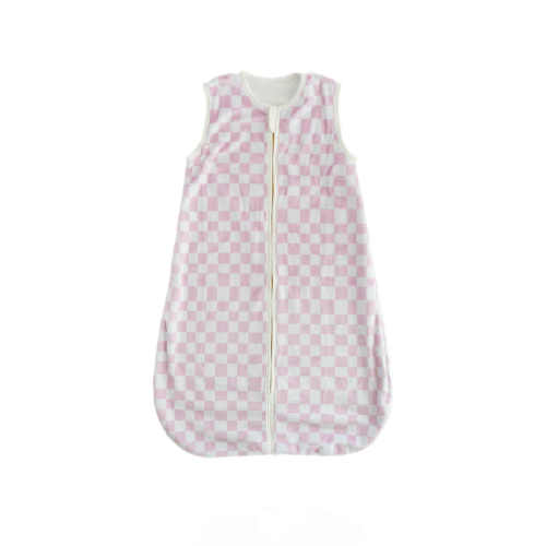 Pink Check Wearable Minky Blanket
