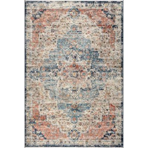 Nuloom Sawyer Medallion 8x10 Indoor Area Rug for Living Room Bedroom Dining Room Kitchen, Multicolor/Ivory