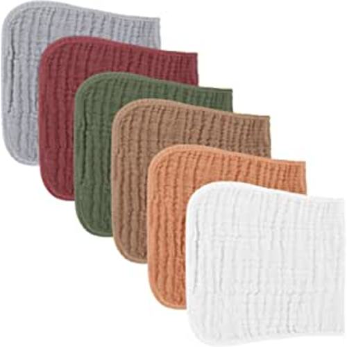 Amazon.com: Konssy Muslin Baby Burp Cloths Sets for Unisex- 6 Pack Large 100% Cotton Burping Clothes for Newborn，Baby Girls and Boys : Baby
