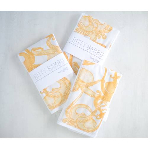 Bitty Bambu, Octopus Burp Cloth, Handmade in Maui