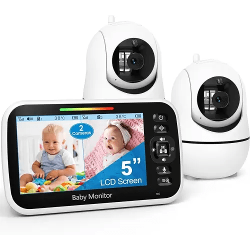 GoodBaby 5" Split Screen Baby Monitor with 2 Cameras and Audio