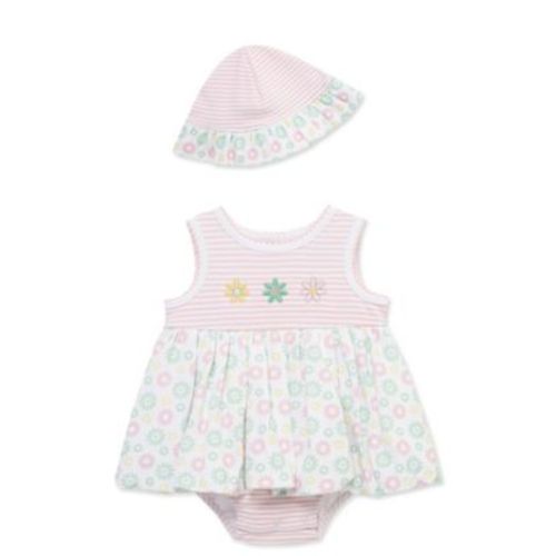 Baby Girls' Daisy Fun Printed Popover and Hat, 2-Piece Set