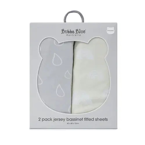 Bubba Blue Nordic 2 Pack Jersey Bass Fitted Sheet Grey/Sand | Baby Bunting AU