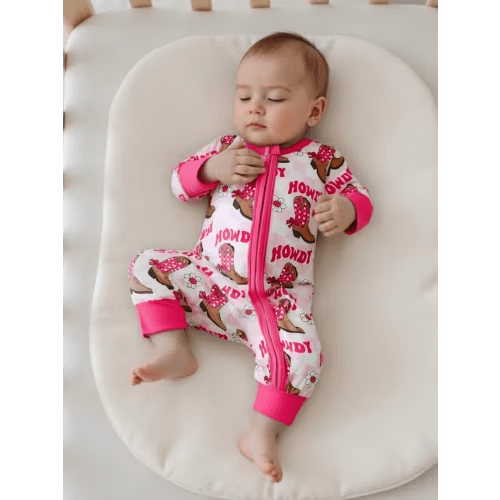 baby girl western romper jumpsuit long sleeve zipper front - Temu
