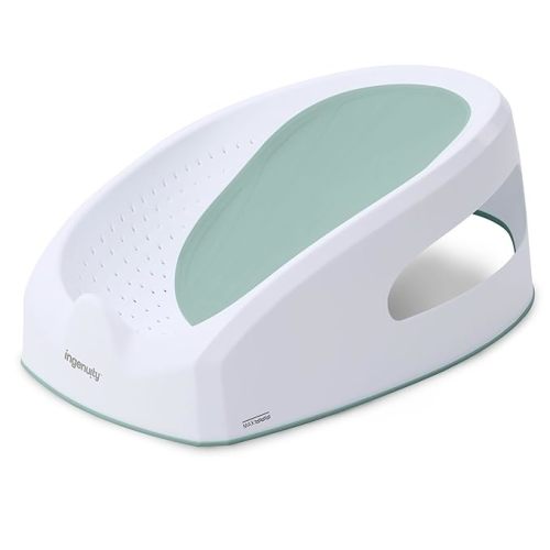 Ingenuity Easy Rinse Baby Bather, Non-Slip Newborn Bath Support for Babies 0-6 Months, Green