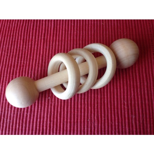 Wood Baby Rattle - Handmade Natural Organic Toy
