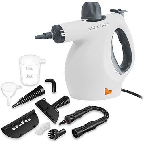 Comforday Multi-Purpose Steam Cleaner with 9-Piece Accessories,Pressurize Handheld Steam Cleaner Perfect for Stain Removal, Curtains, Car Seats, Floor, Bathroom