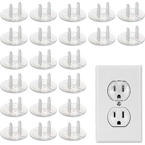 50 Pack Outlet Covers Baby Proofing Clear Outlet Covers Baby Safety Outlet Plug Covers Safe & Secure Electric Plug Protectors Sturdy Childproof Socket Covers for Home & Office