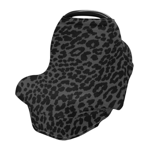 Baby Car Seat Canopy Covers Nursing Cover Stretchy Boys Girls Gray Leopard Cheetah Print Carrier Cover Breastfeeding Cover Breathable