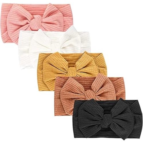 DRESHOW BQUBO Baby Nylon Headbands Hairbands Hair Bow for Girls Newborn Infant Toddlers Hair Accessories