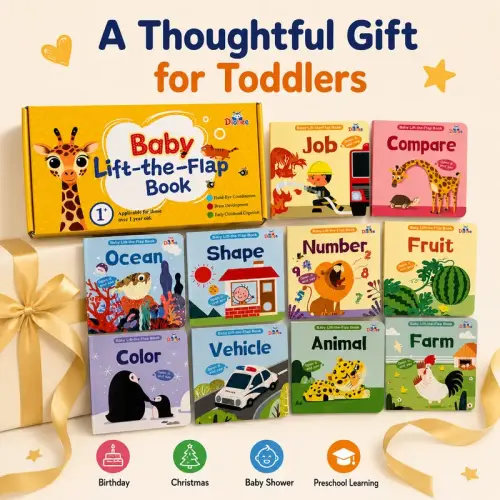 Diobee Peek & Learn Hazard-Free Lift-the-Flap Board Book Set - 10 Interactive Early Learning Books for Toddlers Ages 1+, Covering First Words, Animals, Colors, Numbers, Fine Motor Skills Development - TikTok Shop