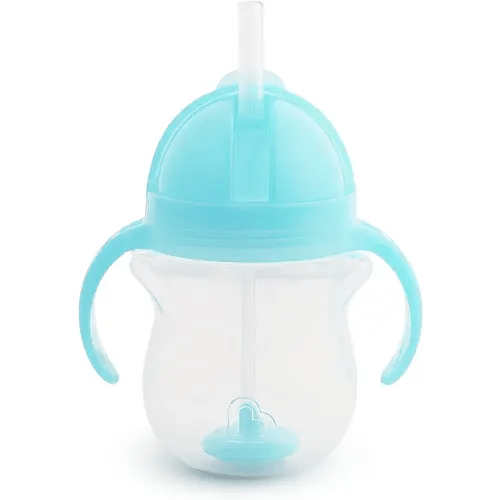 Munchkin Any Angle Click Lock Weighted Straw Trainer Cup, 7 Oz, 1 Pack, Blue
