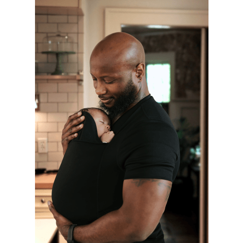 Lalabu Dad Shirt | Newborn Kangaroo Care & Skin-to-Skin Top | Black – Milk & Baby