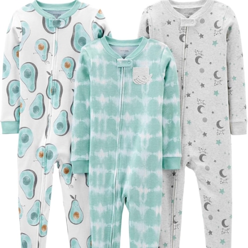 Simple Joys by Carter's Baby Boys 3 pack Snug Fit Footed Cotton Pajamas