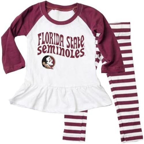 Wes and Willy NCAA Infant Girls Ruffle Raglan Set,
